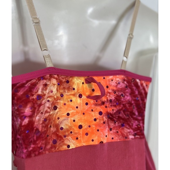 Weissman Girls Large Dance Costume Pink Orange Ombre Tutu Lyrical Ballet LC - Picture 9 of 16